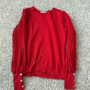 Long Sleeve Red Blouse